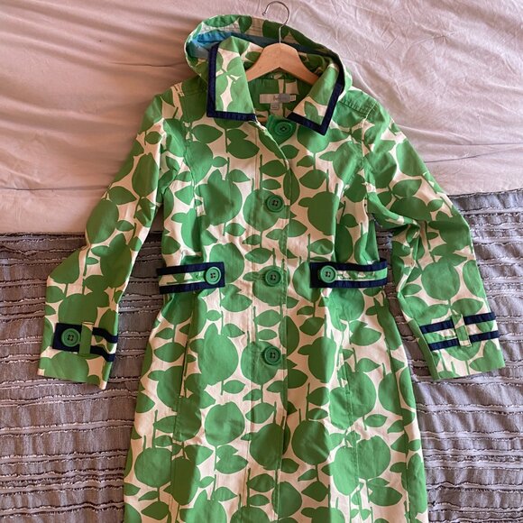 Boden Women's Abstract Pattern Hooded Raincoat - Picture 2 of 6